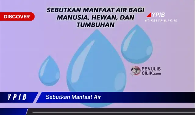 sebutkan manfaat air
